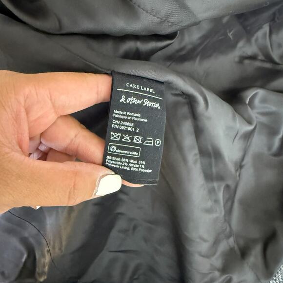 NWT & Other Stories Manteco Wool Blend Blazer Coat Gray $219 - Size 4 - Picture 8 of 10